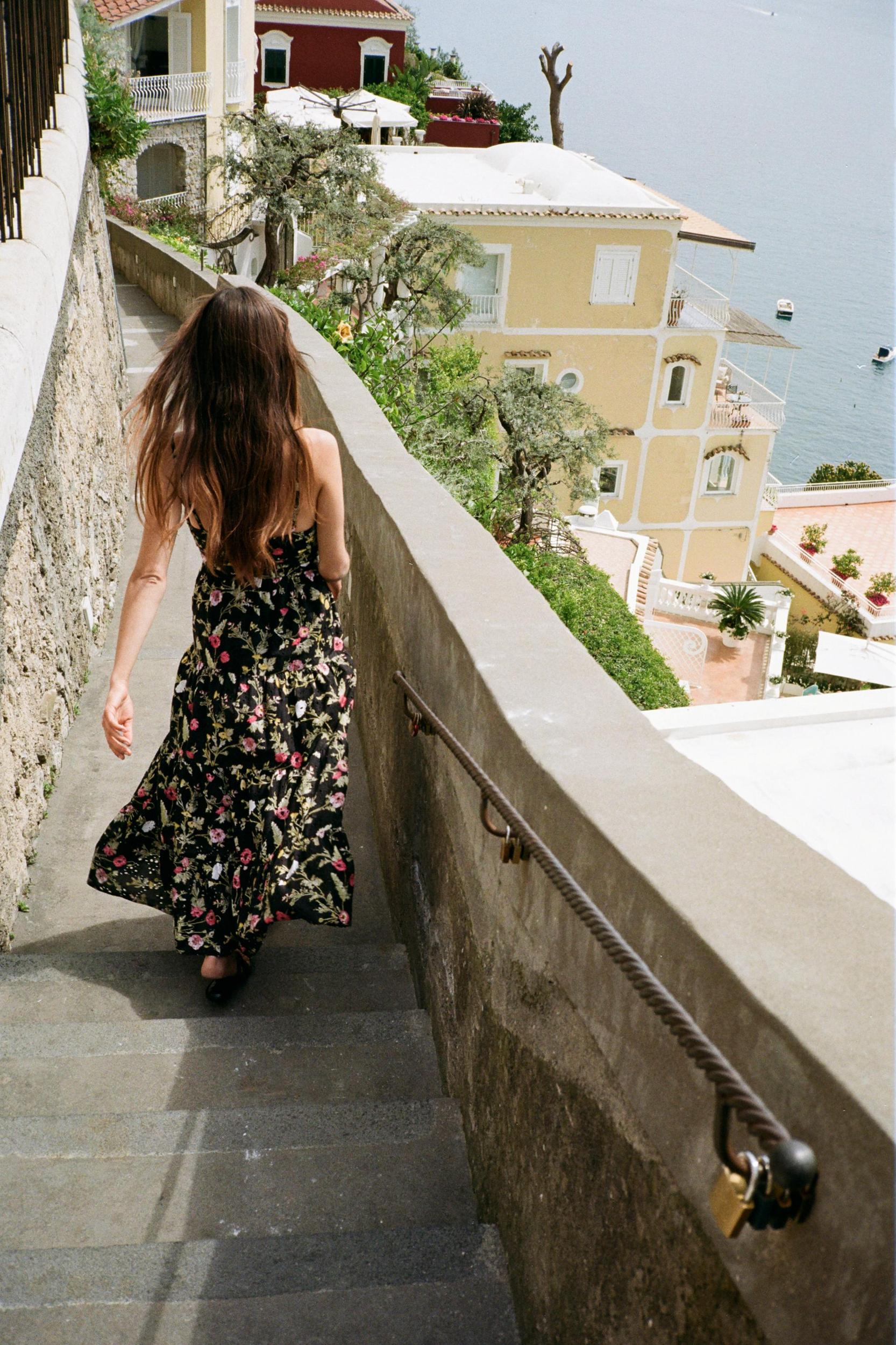 PRINTED MIDI DRESS WITH OPENWORK EMBROIDERY Product Image