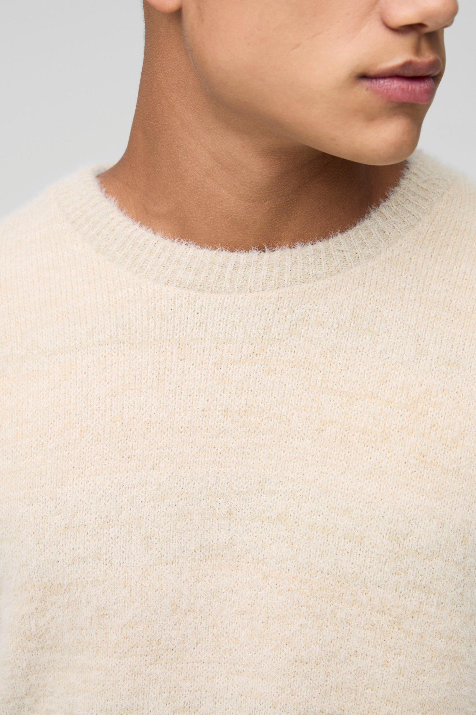 Oversized Brushed Fluffy Knitted Sweater | boohooMAN USA Product Image