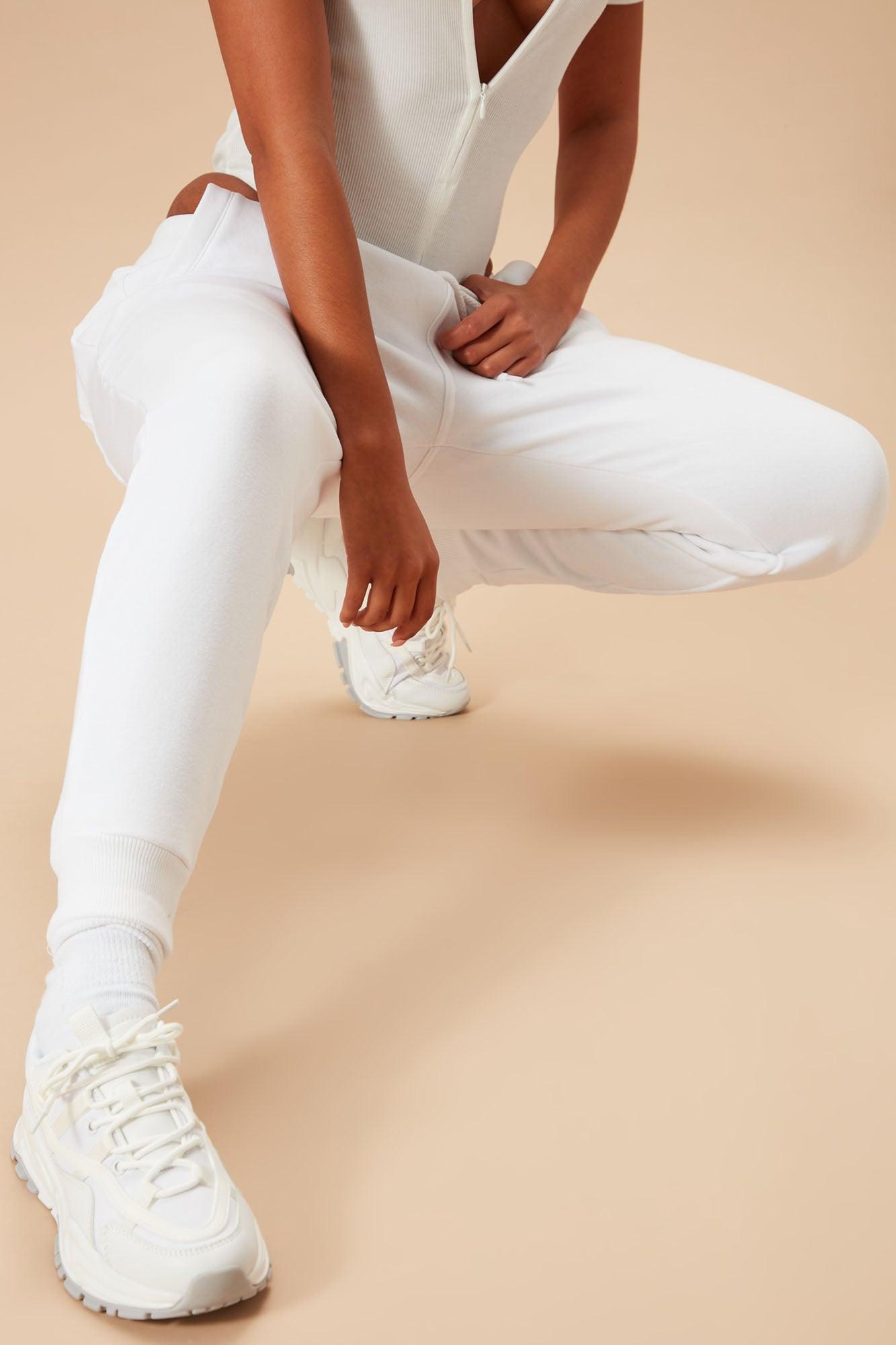 Stole Your Boyfriend's Oversized Jogger - White Product Image