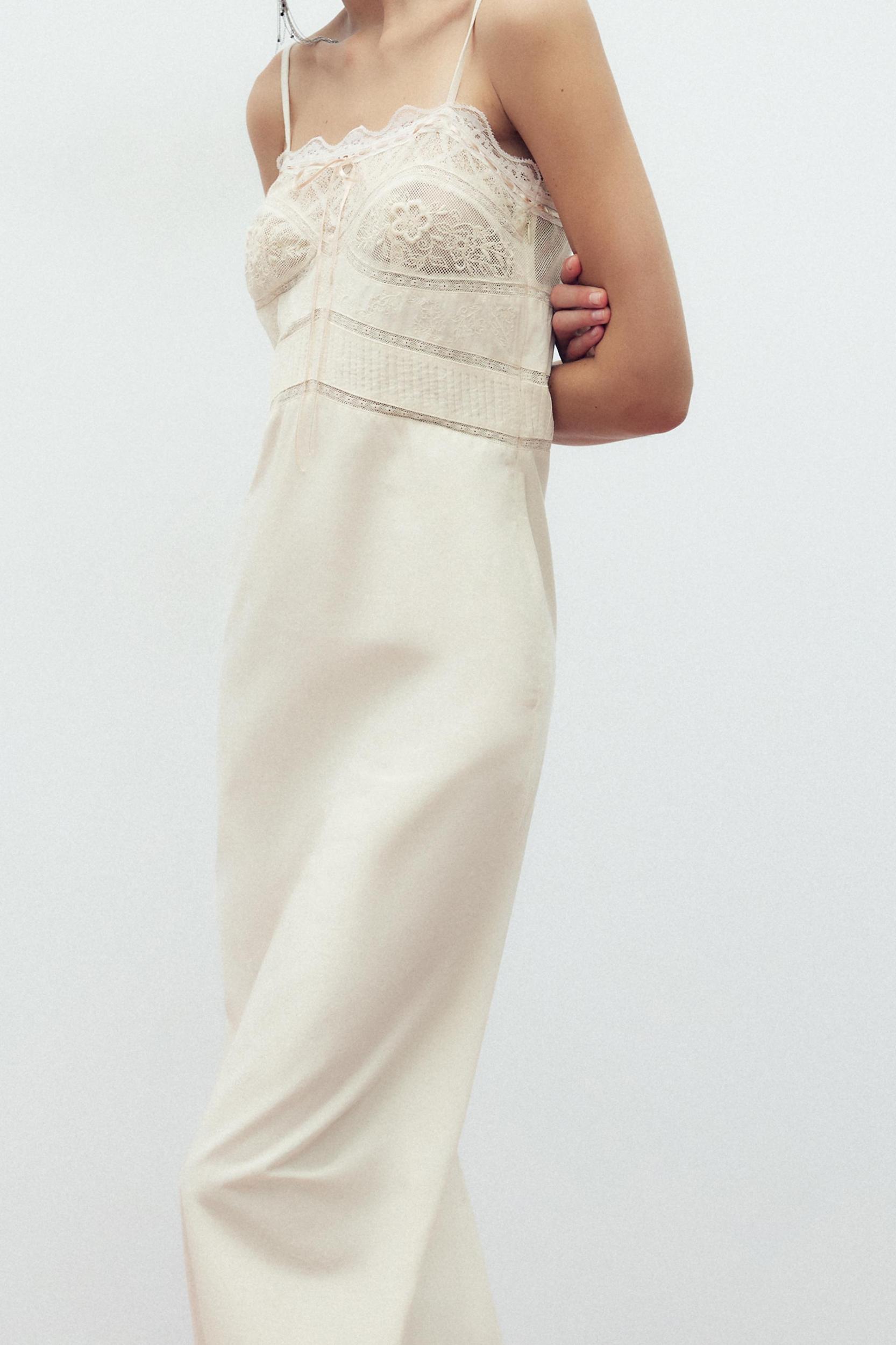 LACE BOW MIDI DRESS Product Image