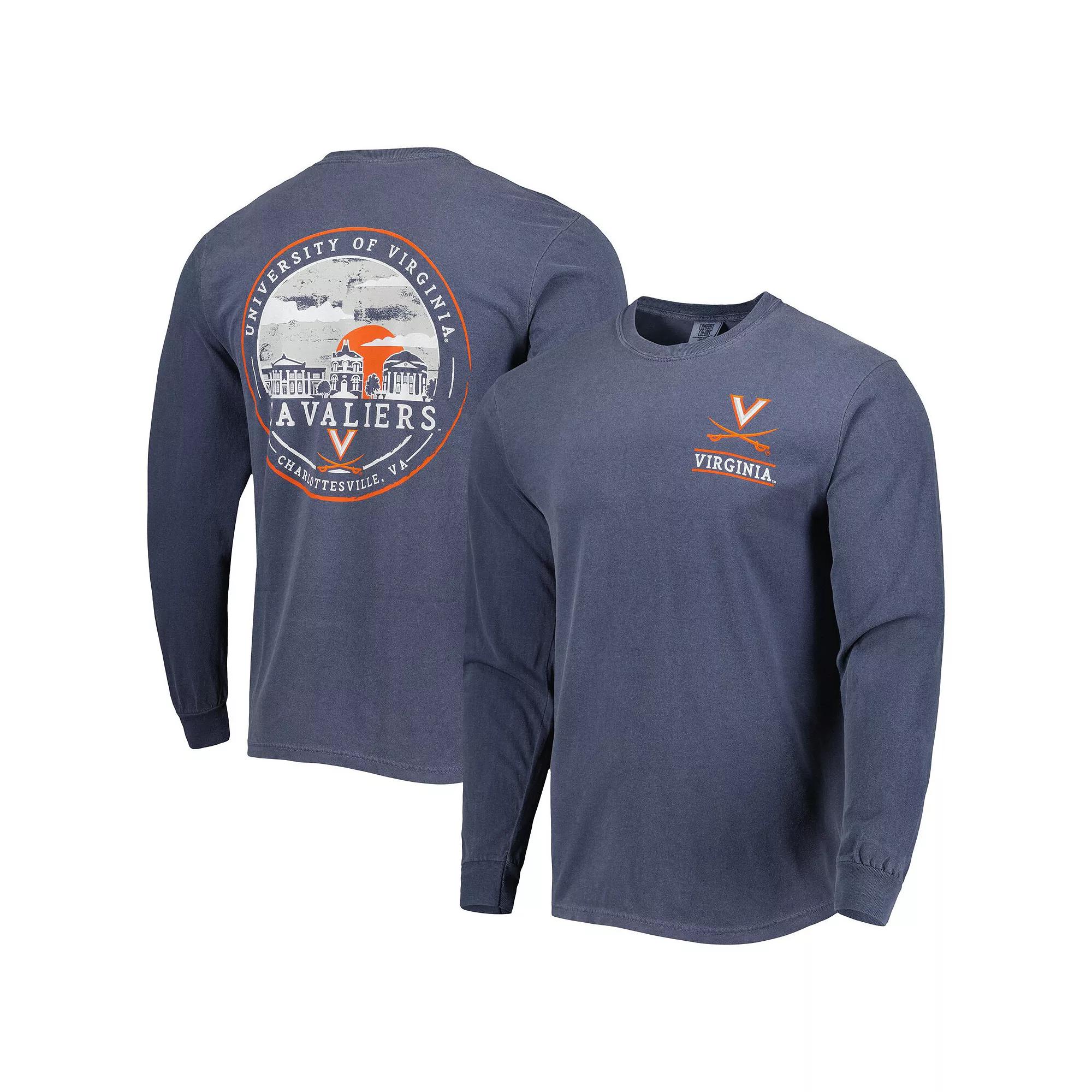 Men's Navy Virginia Cavaliers Circle Campus Scene Long Sleeve T-Shirt, Size: 2XL, Blue Product Image