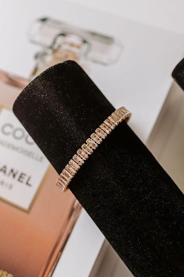 Feeling Glam Cubic Zirconia Cuff Bracelet in Gold Product Image