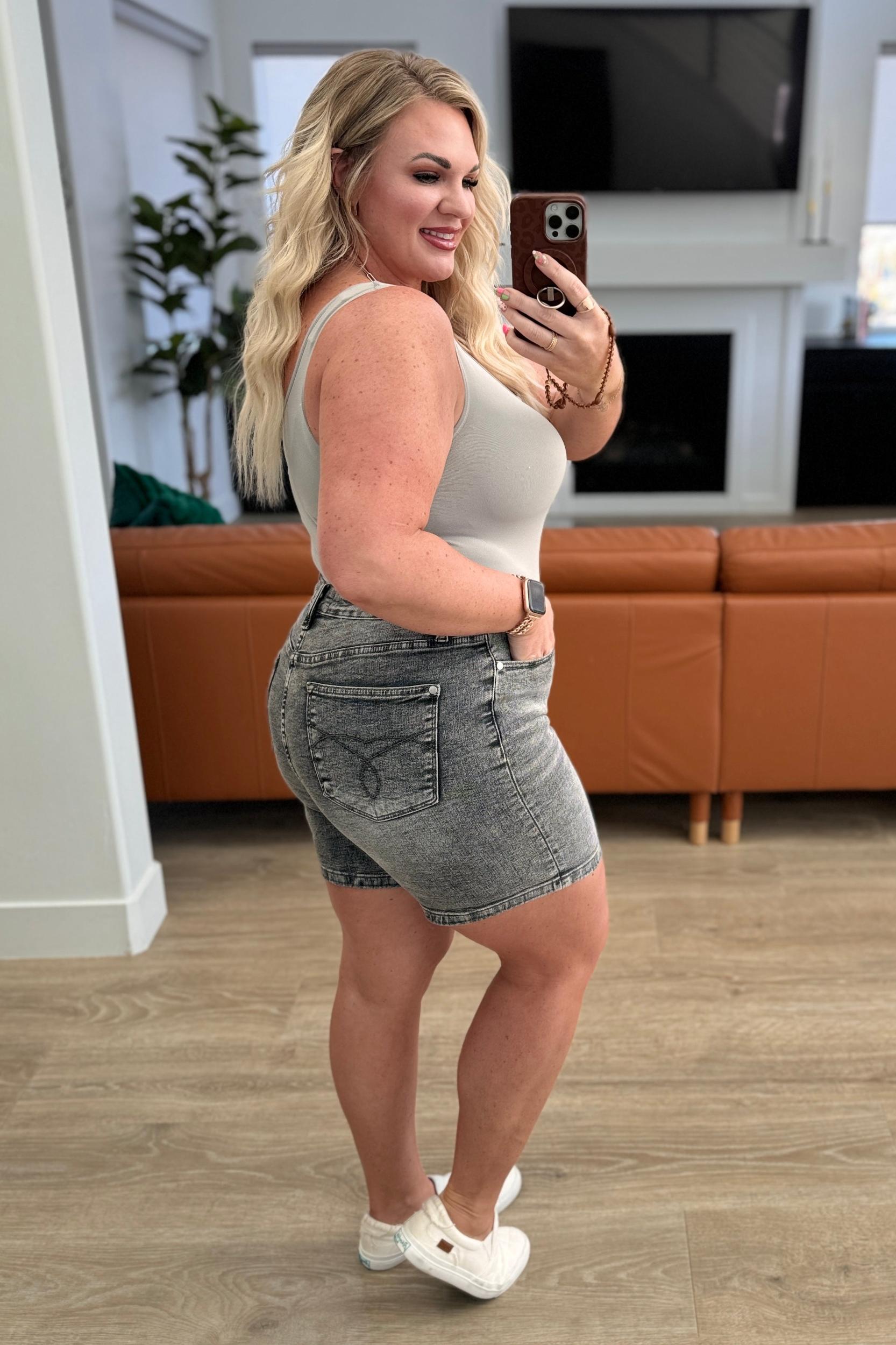 Callie High Rise Adjustable Button Cutoff Shorts (Online Exclusive) Product Image