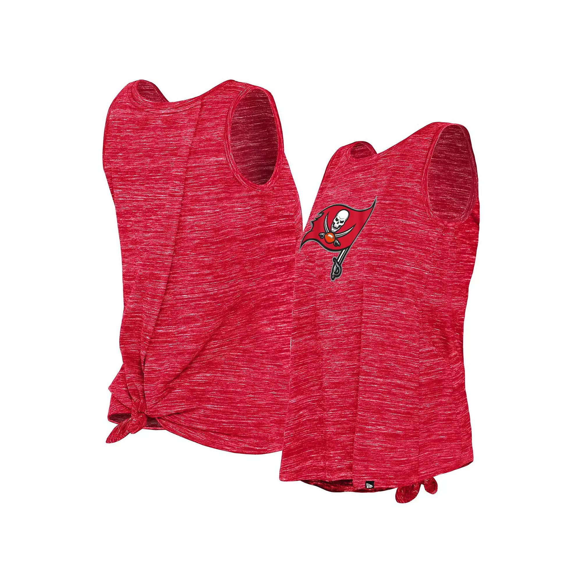 Women's New Era Red Tampa Bay Buccaneers Space Dye Tie-Back Tank Top, Size: 2XL Product Image