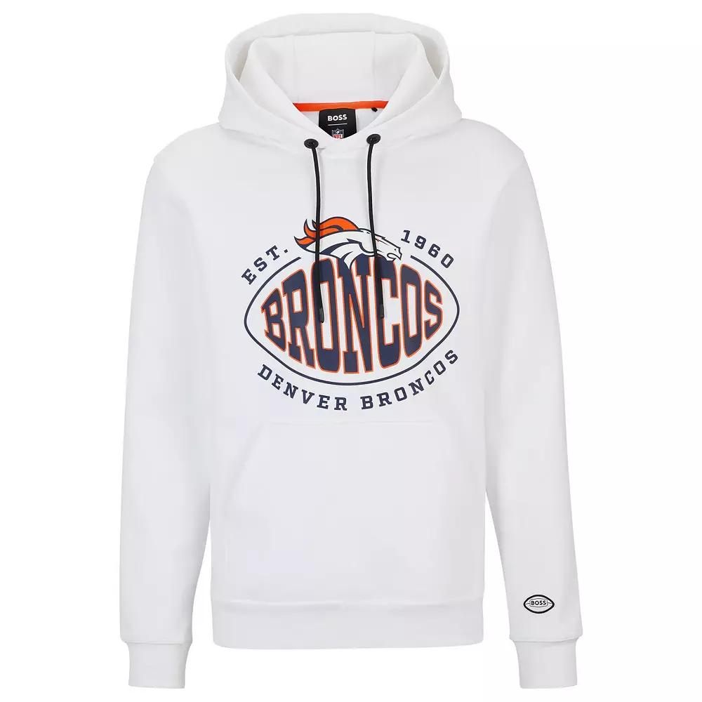 Men's BOSS X NFL White Denver Broncos Touchback Pullover Hoodie,  Product Image