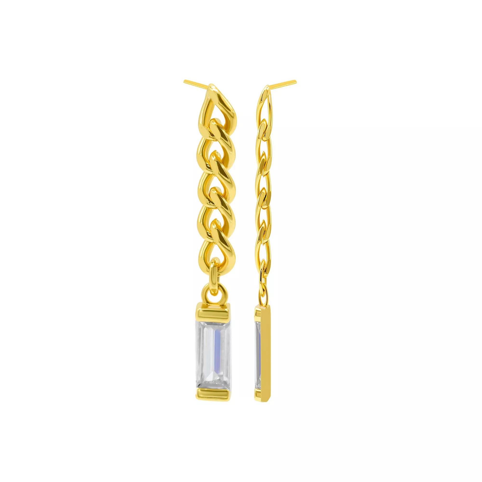 Adornia 14k Gold Plated Cubic Zirconia Earrings, Women's, Gold Tone Product Image