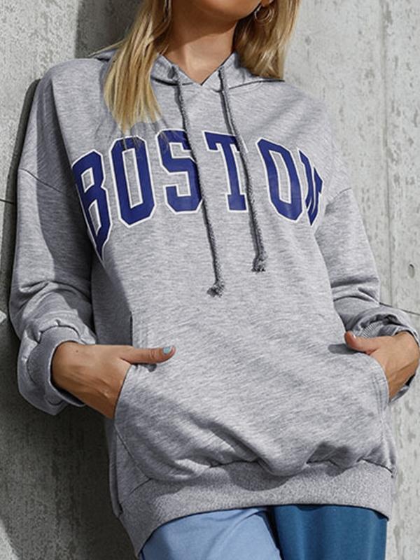 Contrast Letter Print Oversized Hoodie Product Image