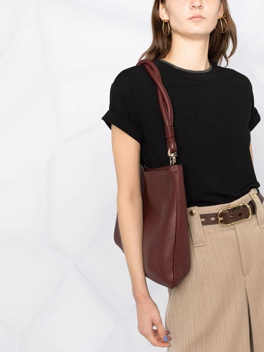 BRUNELLO CUCINELLI Women Stretch Cotton Jersey T-shirt With Precious Faux-layering In Black Product Image