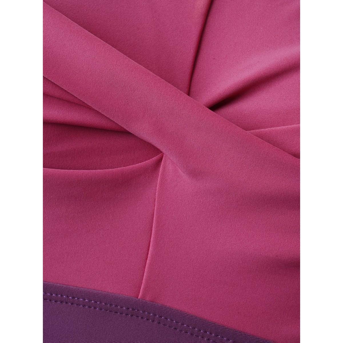 Plus Size Twist Front Laser Cut Swim Dress Women's Swimwear Deeppurplered Beach Bodycon Square Neck High stretch Curve Swim Dresses BloomChic 22-24/3X Product Image