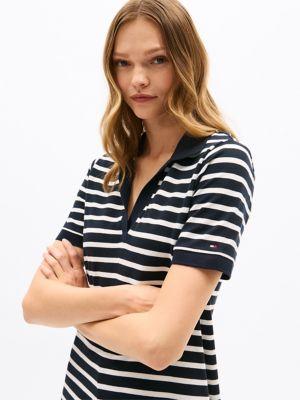 Open Placket Stripe Polo Dress Product Image