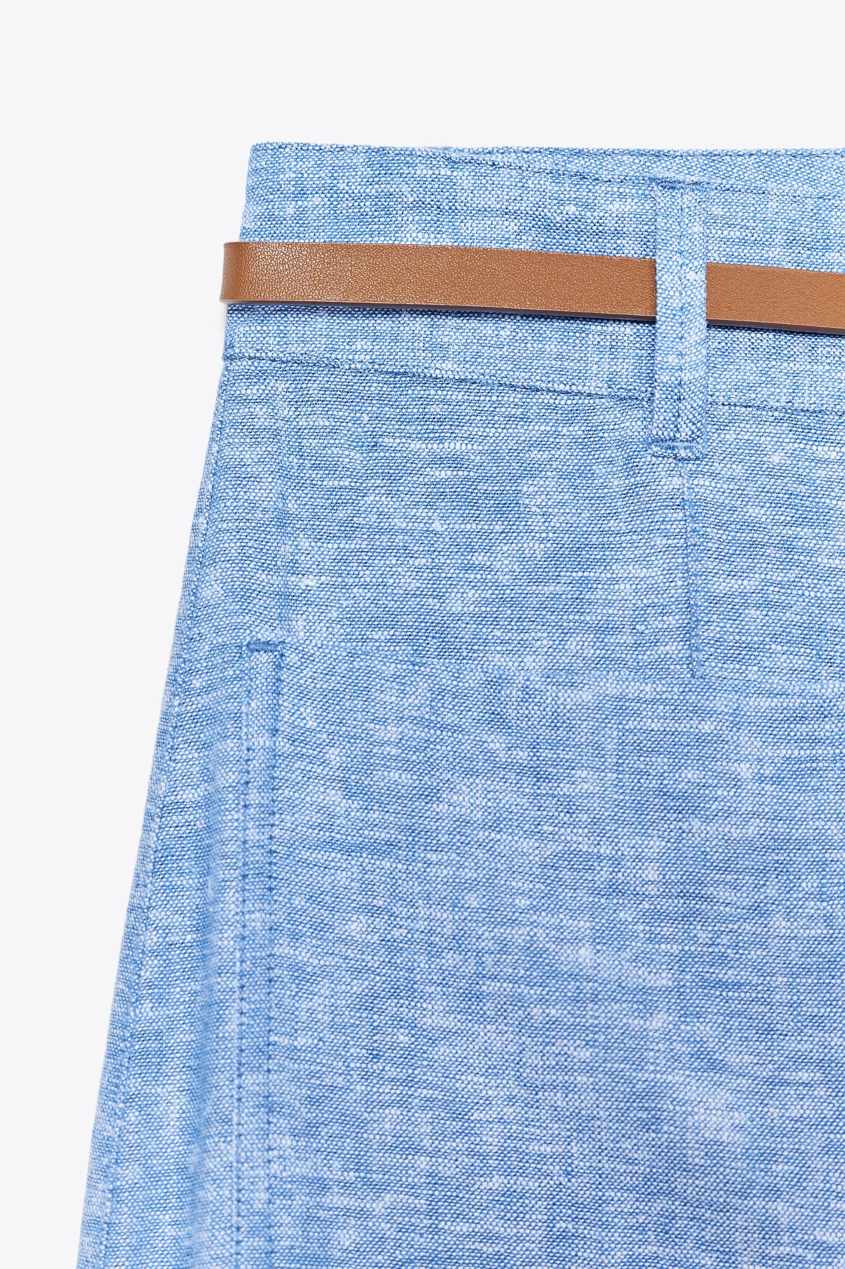 LINEN BELTED CULOTTES Product Image