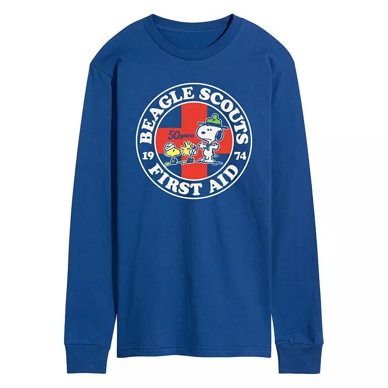 Men's Peanuts Beagle Scout First Aid Long Sleeve Graphic Tee,  Product Image