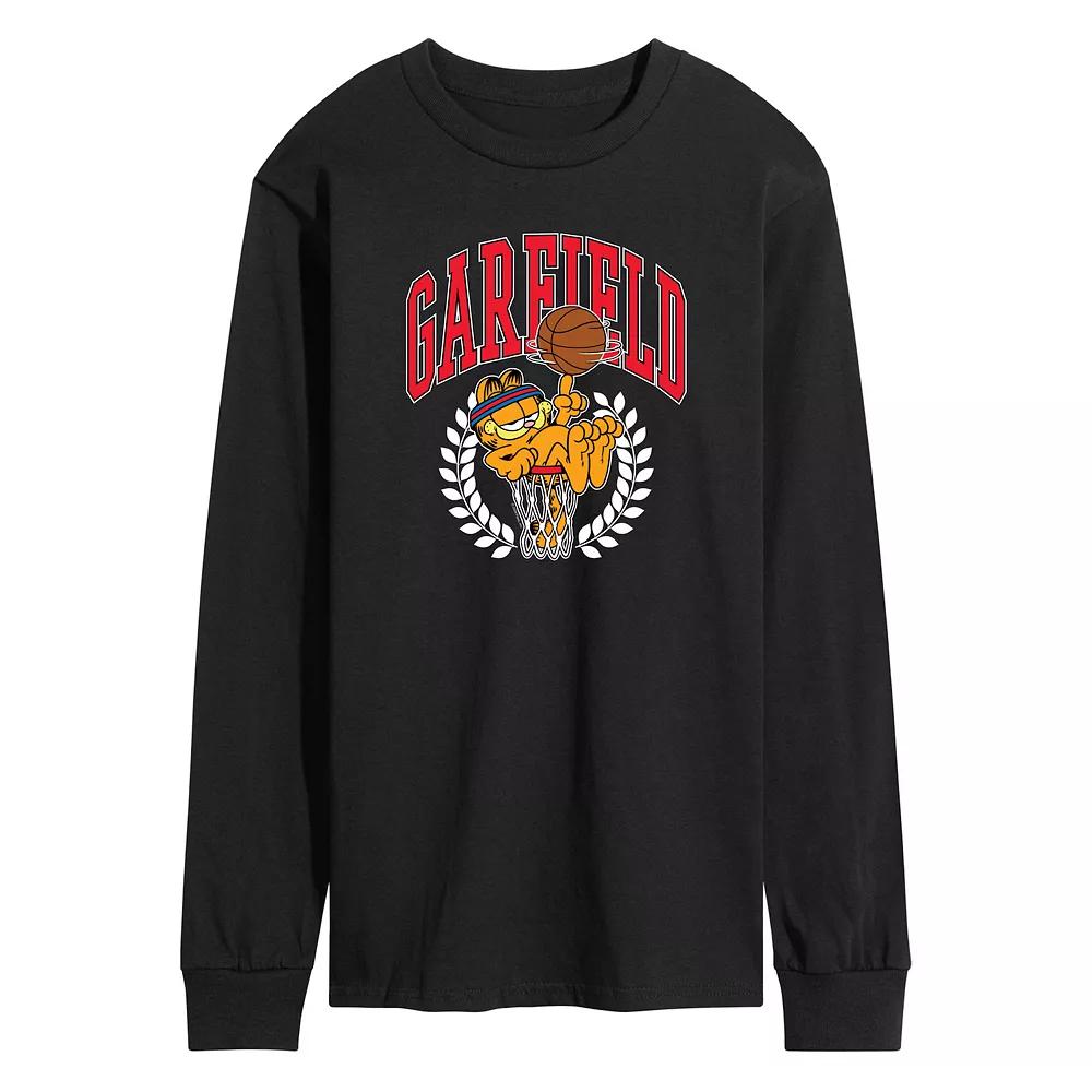 Men's Garfield Basketball Long Sleeve Graphic Tee,  Product Image