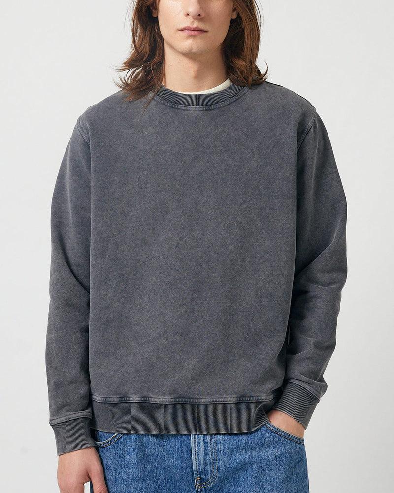 French Terry Crewneck - Washed Black Product Image