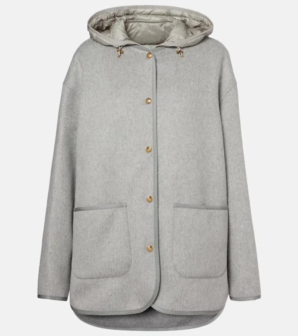 MONCLER Reposse Convertible Wool And Cashmere-blend Jacket In Gray Product Image