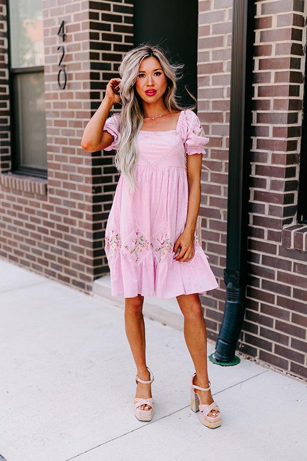 Feeling At Home Embroidered Dress In Violet Product Image