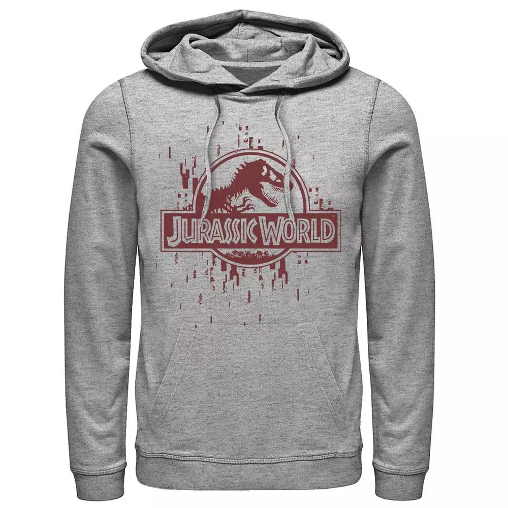 Men's Jurassic World Glitchy Grid Yellow Icon Graphic Pullover Hoodie,  Product Image