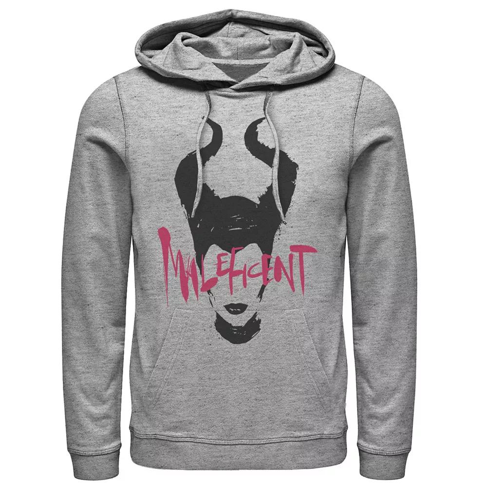 Disney's Maleficent Paint Drip Portrait Men's Hoodie, Size: Medium, Athletic Grey Product Image