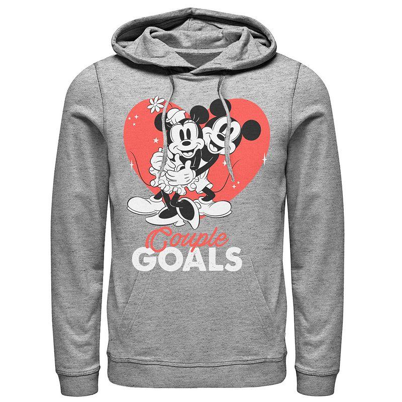 Disney's Mickey & Minnie Mouse Couple Goals Men's Hoodie, Size: Medium, Athletic Grey Product Image