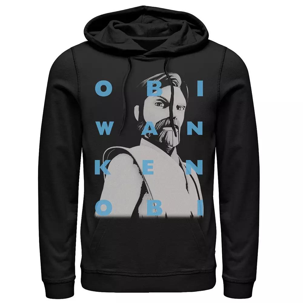 Men's Star Wars: Clone Wars Obi-Wan Kenobi Text Overlay Hoodie,  Product Image