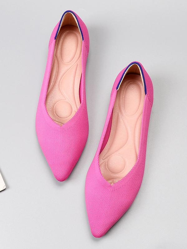 Pointed-Toe Shallow Cut Split-Joint Flat Shoes Product Image