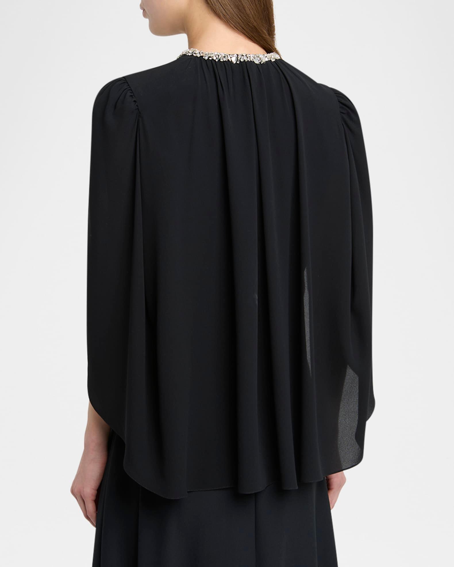 Embellished Silk Georgette Cape Top Product Image