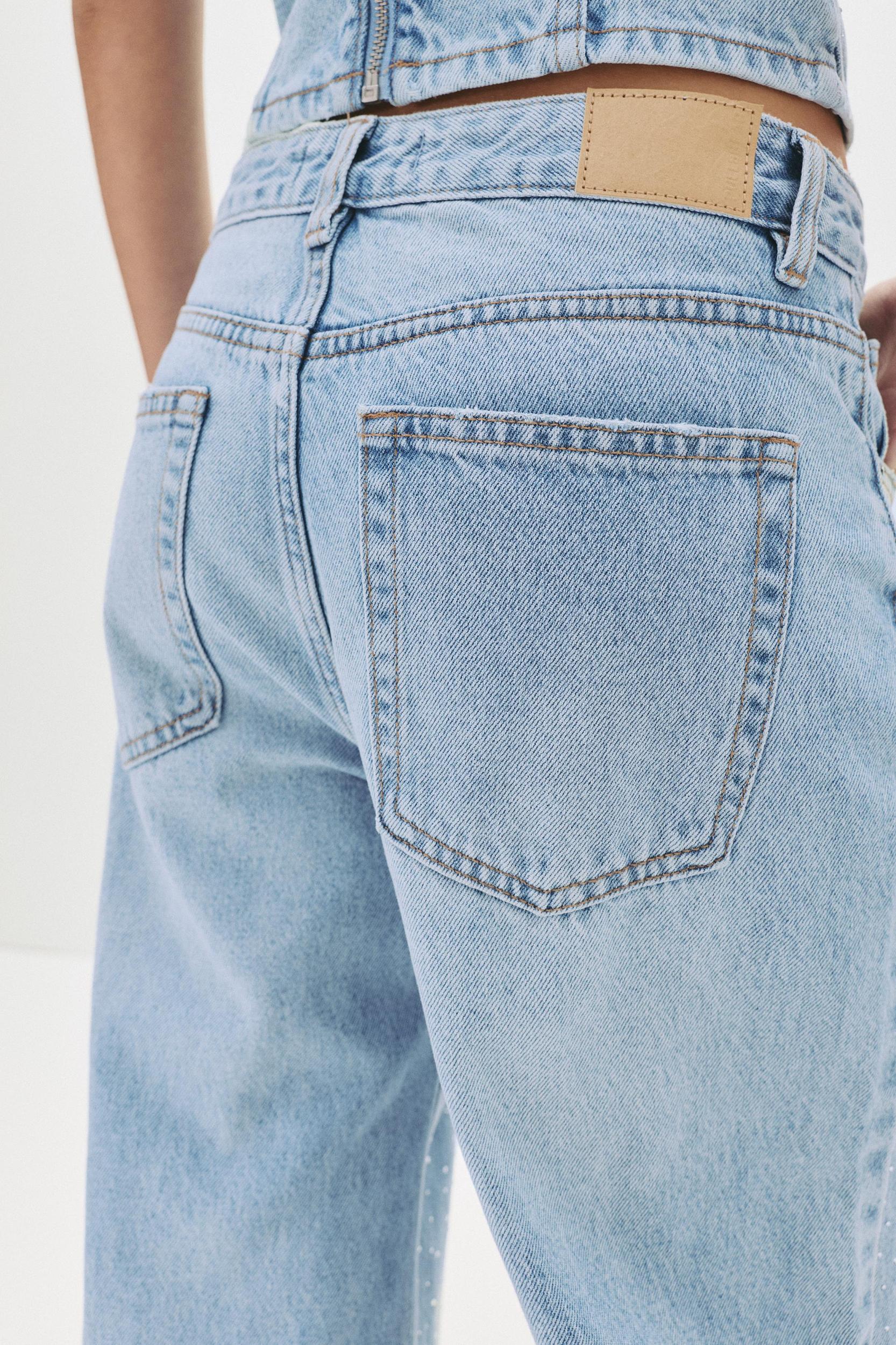 Straight-leg shimmery baggy jeans Product Image