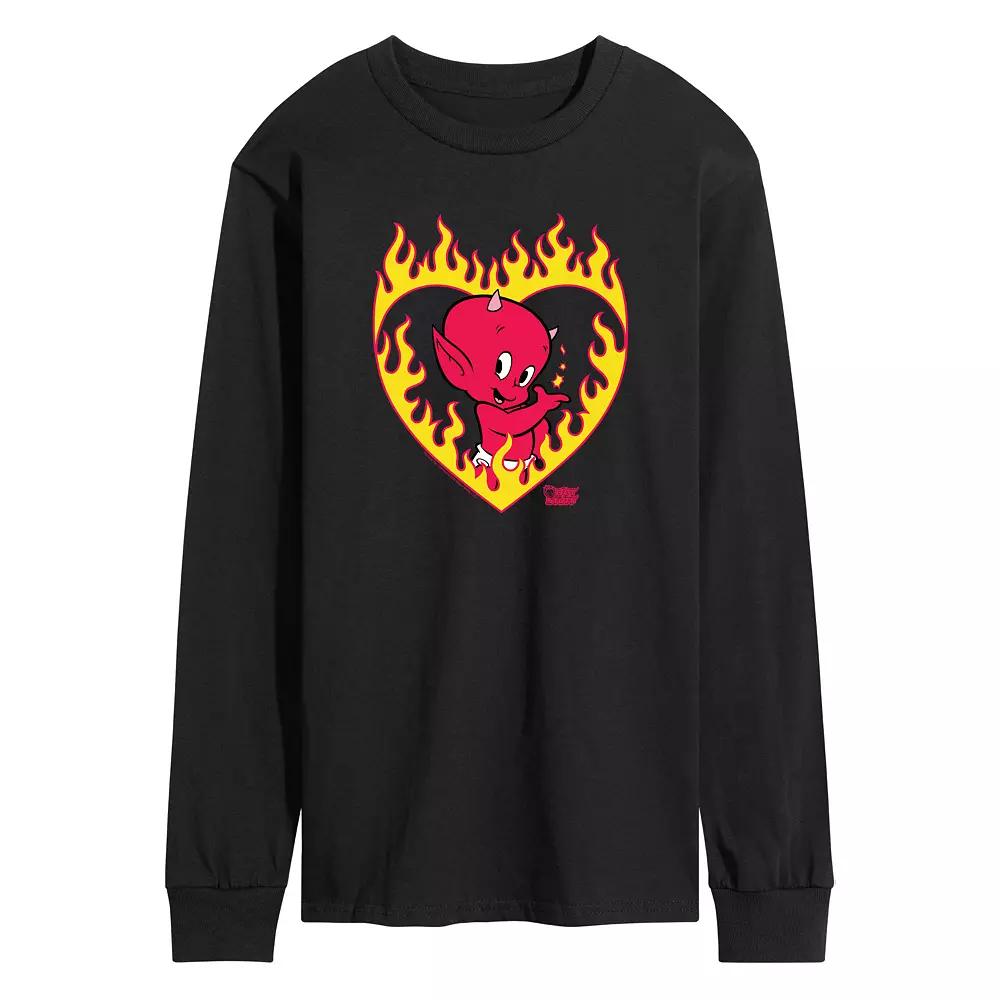 Men's Hot Stuff Little Devil Flame Heart Fleece Sweatshirt,  Product Image