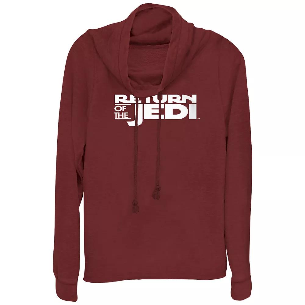 Juniors' Star Wars The Return Of The Jedi Typography Cowlneck Graphic Lightweight Long Sleeve, Girl's,  Product Image
