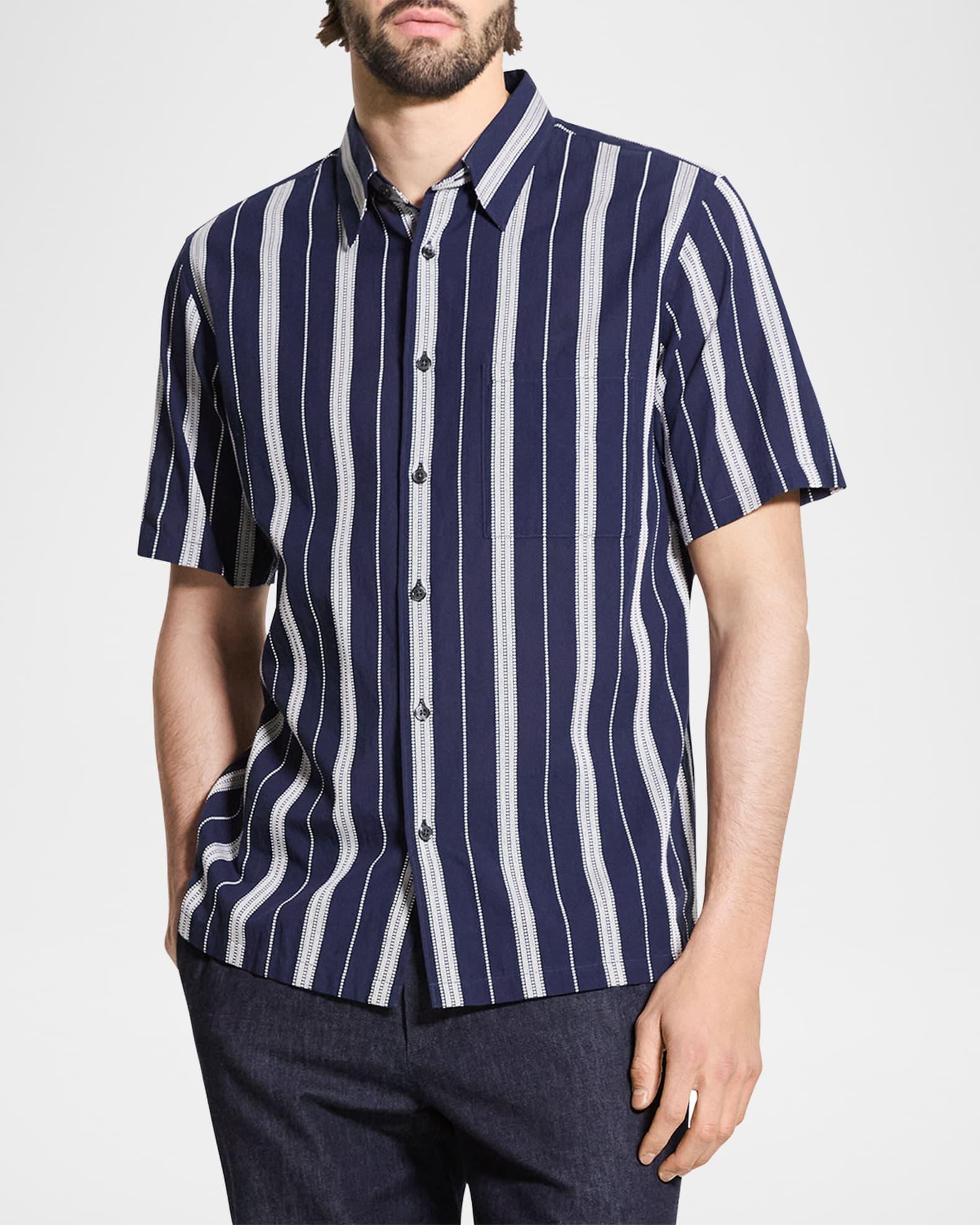 Men's Summer Dobby Stripe Short-Sleeve Shirt Product Image