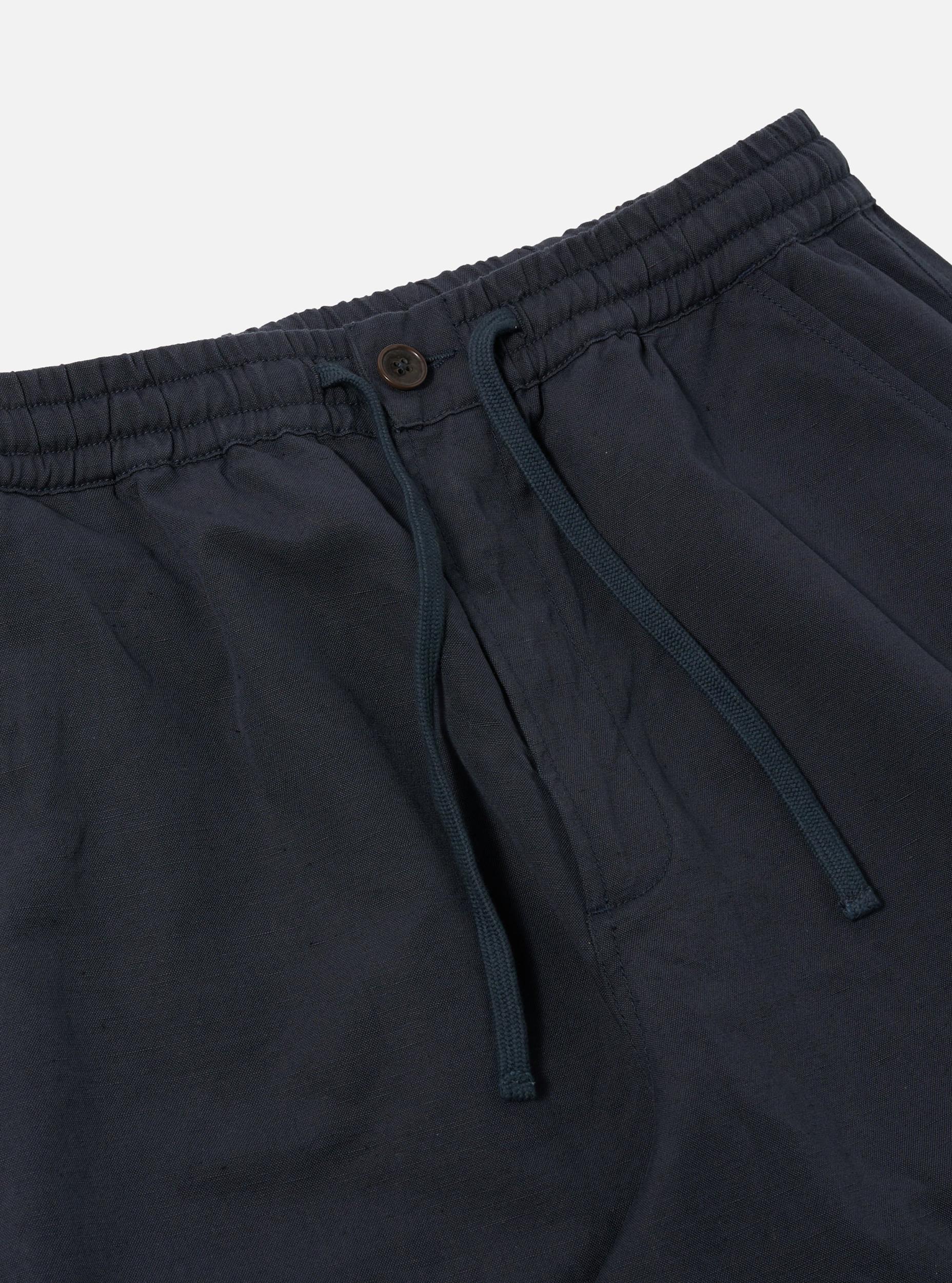 Universal Works Hi Water Trouser in Navy Linen Slub Weave Product Image