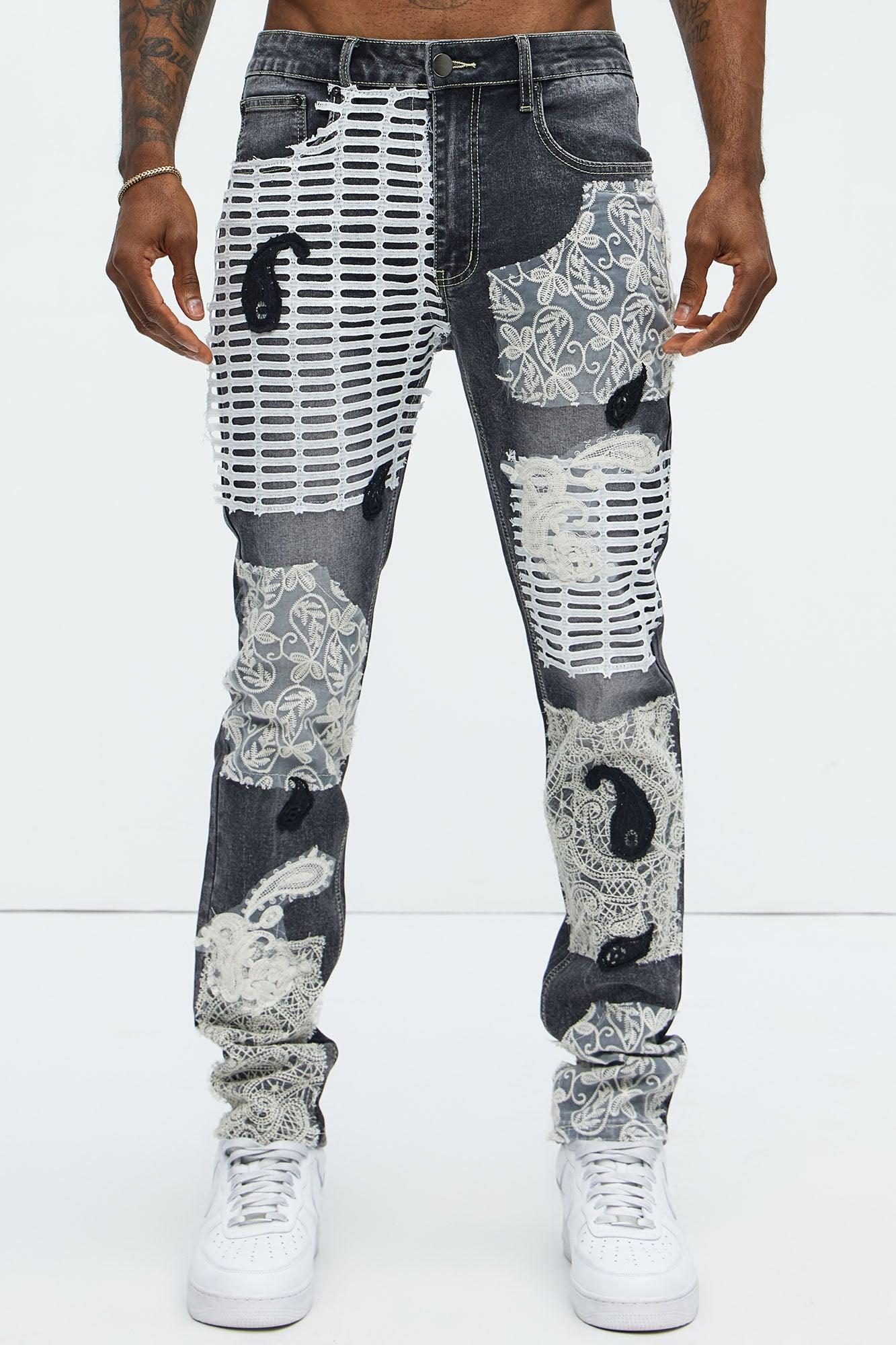Miguel Patch Skinny Jeans - Grey Product Image