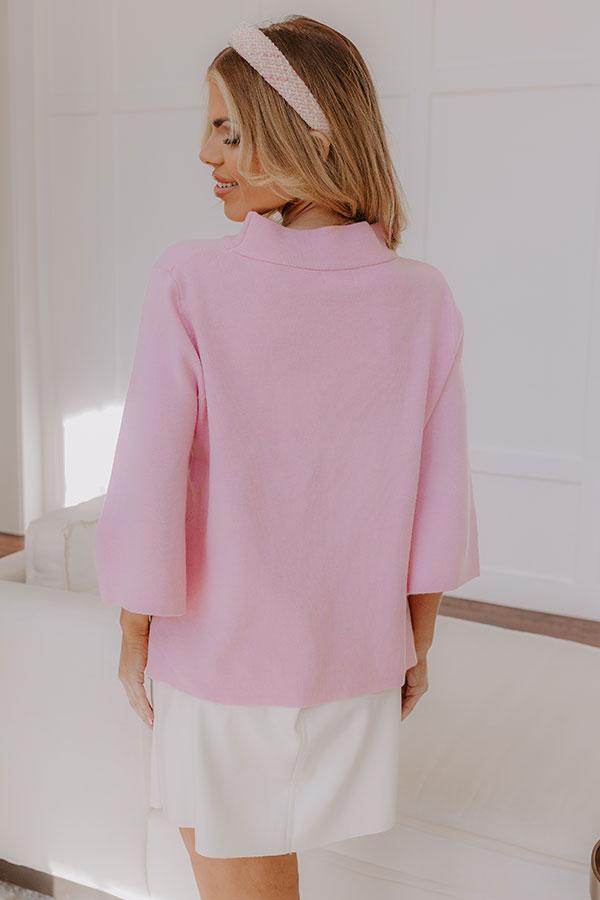 Simply Chic Sweater Top in Light Pink Product Image
