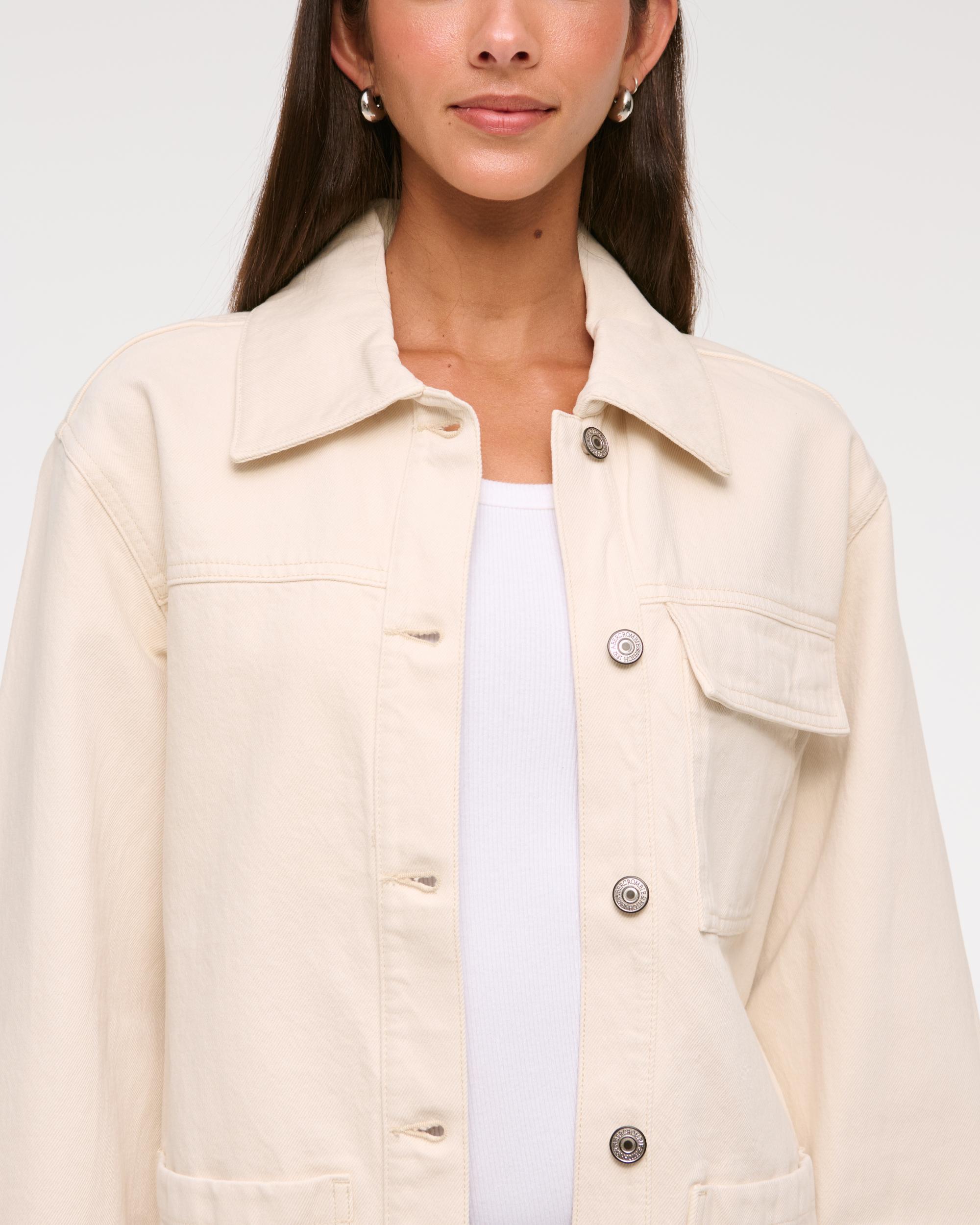 Denim Utility Shirt Jacket Product Image