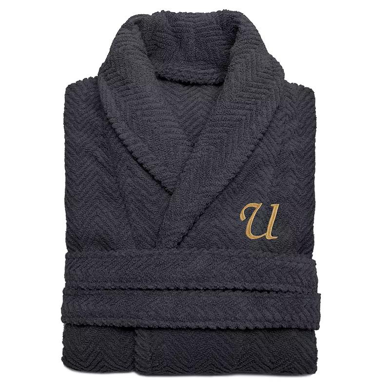 Linum Home Textiles Turkish Cotton Personalized Herringbone Weave Bathrobe, Adult Unisex,  Product Image