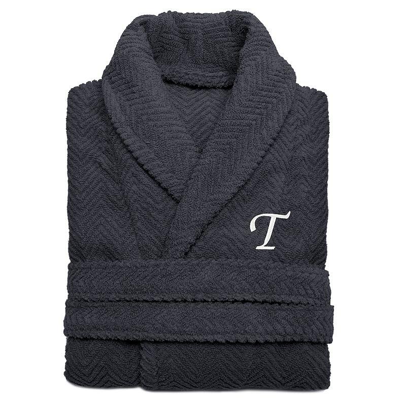 Linum Home Textiles Turkish Cotton Personalized Herringbone Weave Bathrobe, Adult Unisex,  Product Image