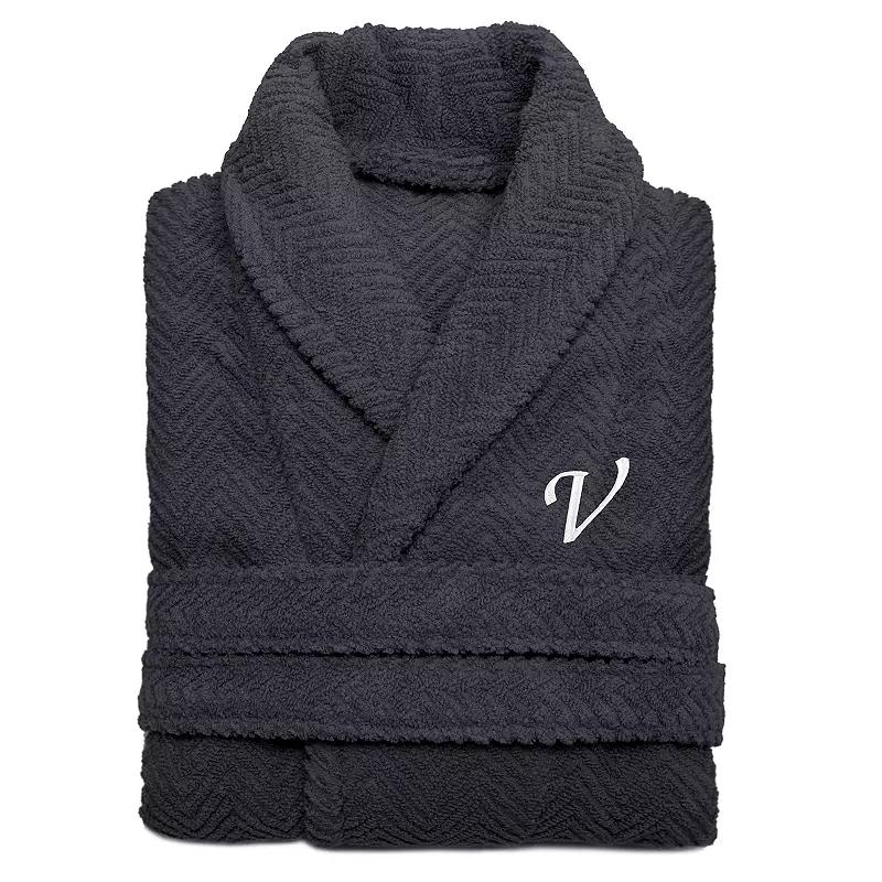 Linum Home Textiles Turkish Cotton Personalized Herringbone Weave Bathrobe, Adult Unisex,  Product Image