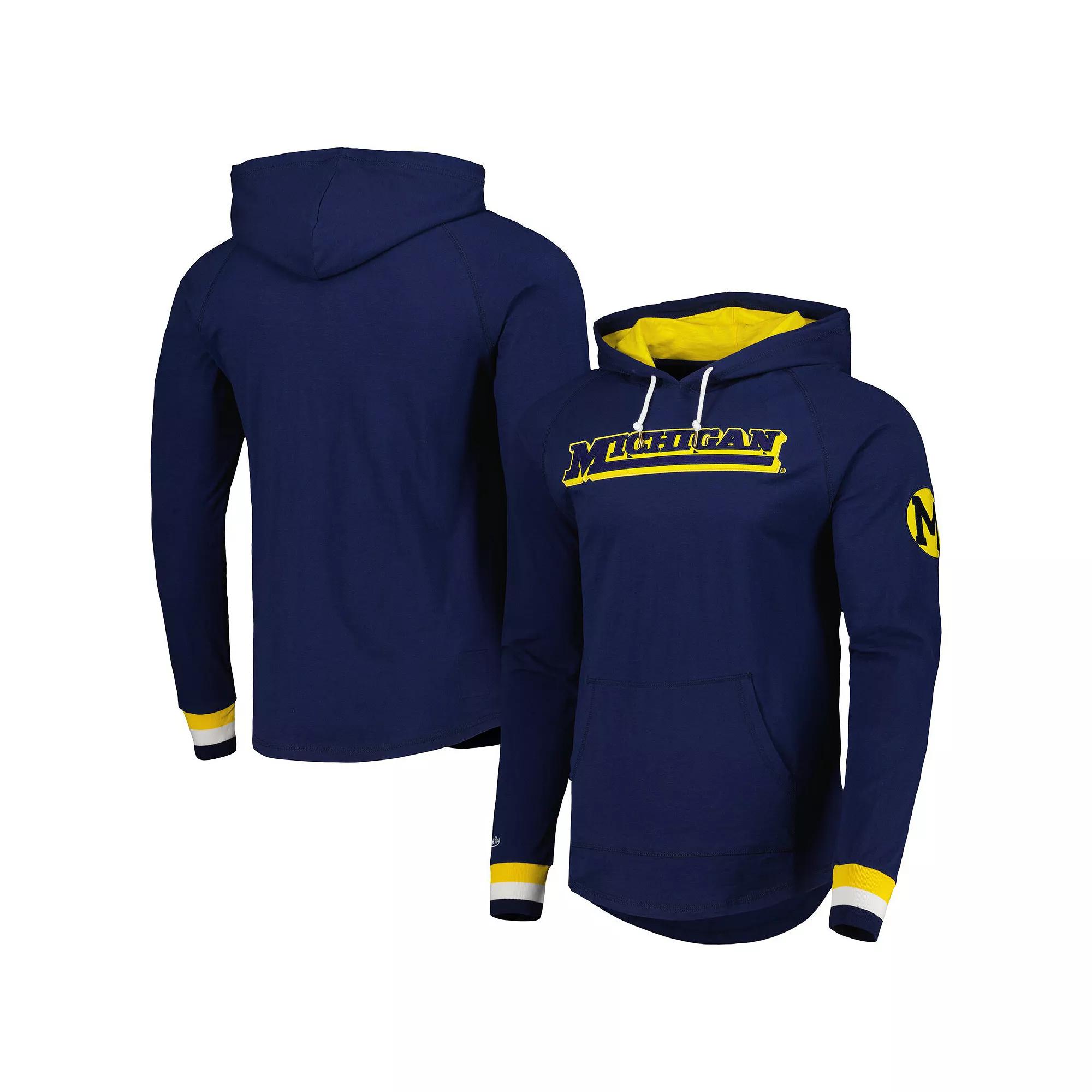 Men's Mitchell & Ness Navy Michigan Wolverines Legendary Raglan Pullover Hoodie,  Product Image
