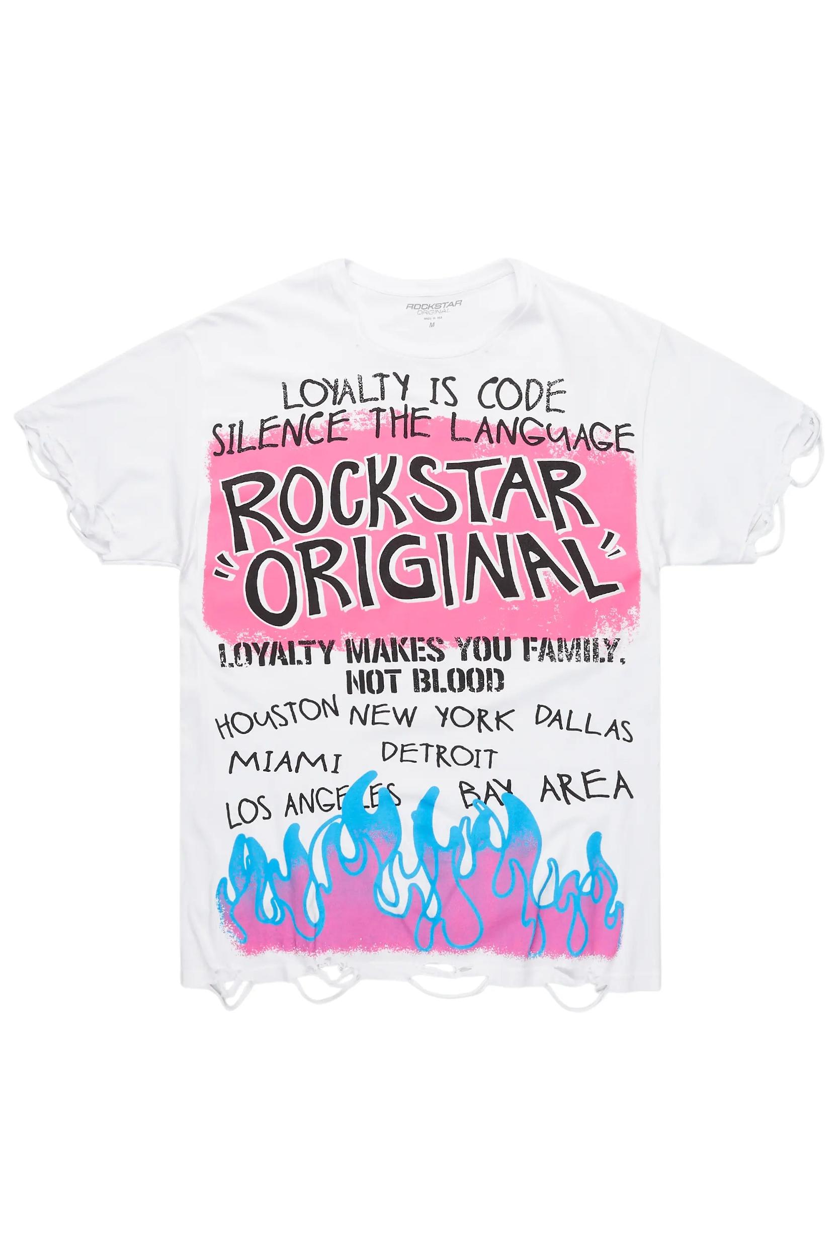 Beno White Oversized Graphic T-Shirt Male Product Image