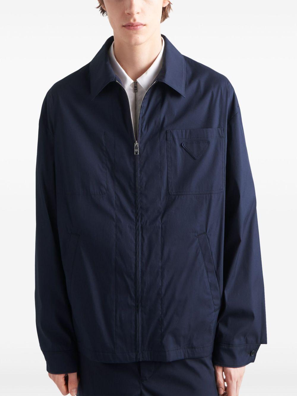 logo-patch cotton jacket  Product Image