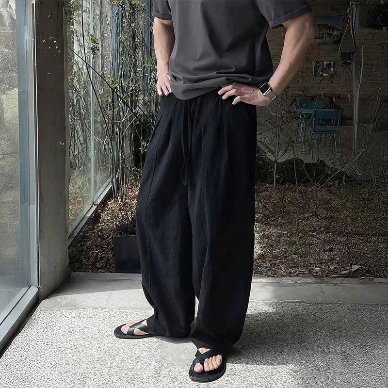 RT No. 18505 PLEATED WIDE STRAIGHT PANTS Product Image