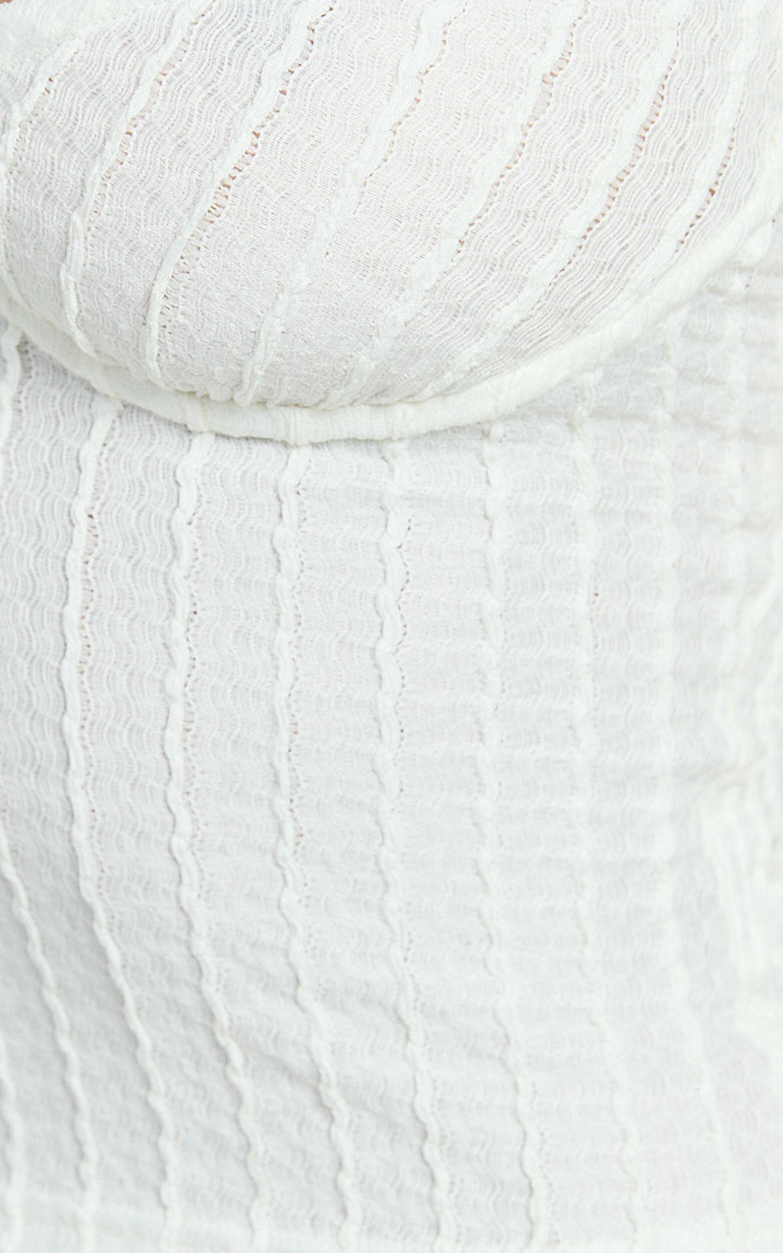 Billie Top - Textured Jersey Off Shoulder Top in Off White Product Image