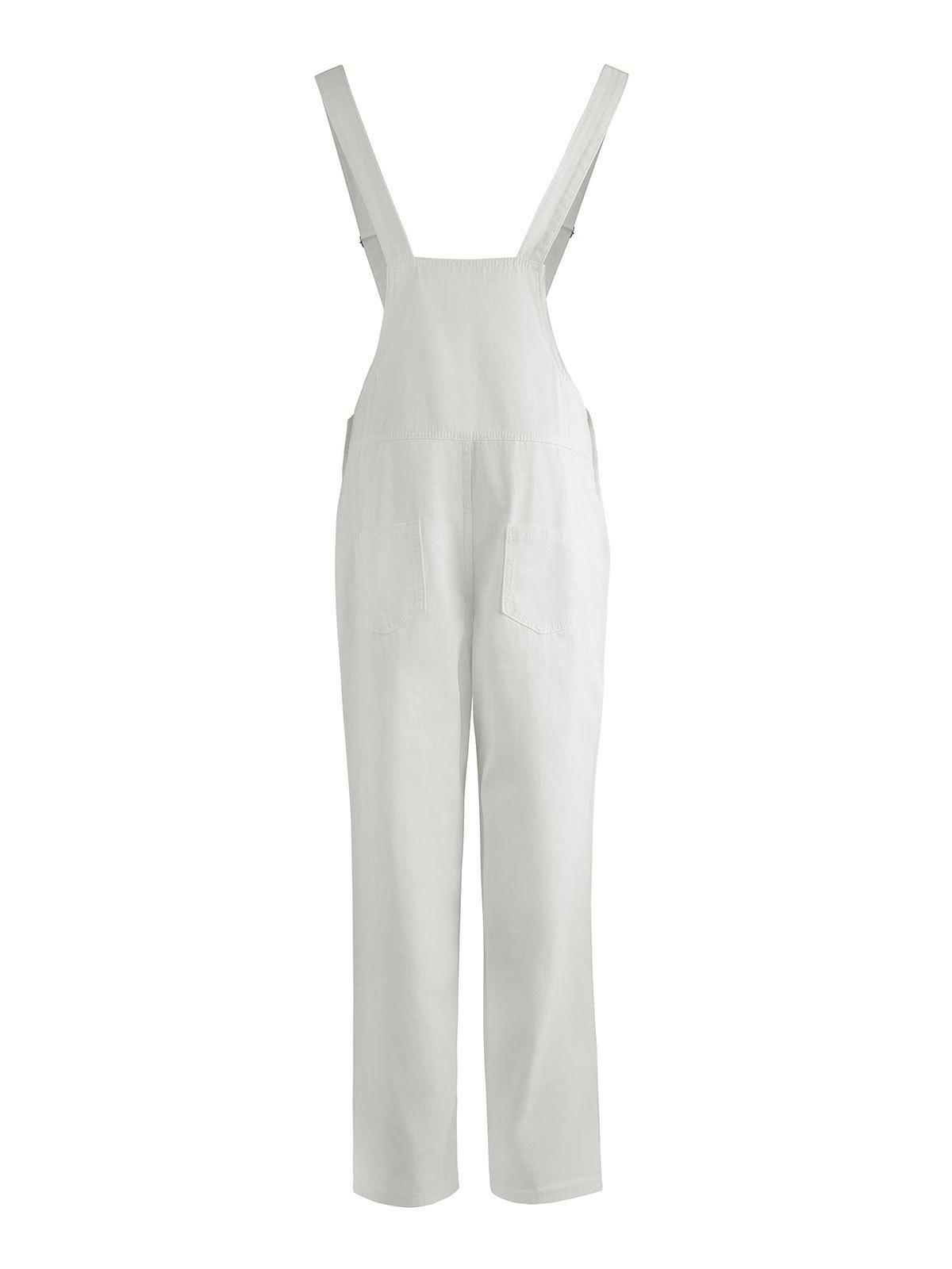 Classic Straight Leg Denim Overalls Product Image