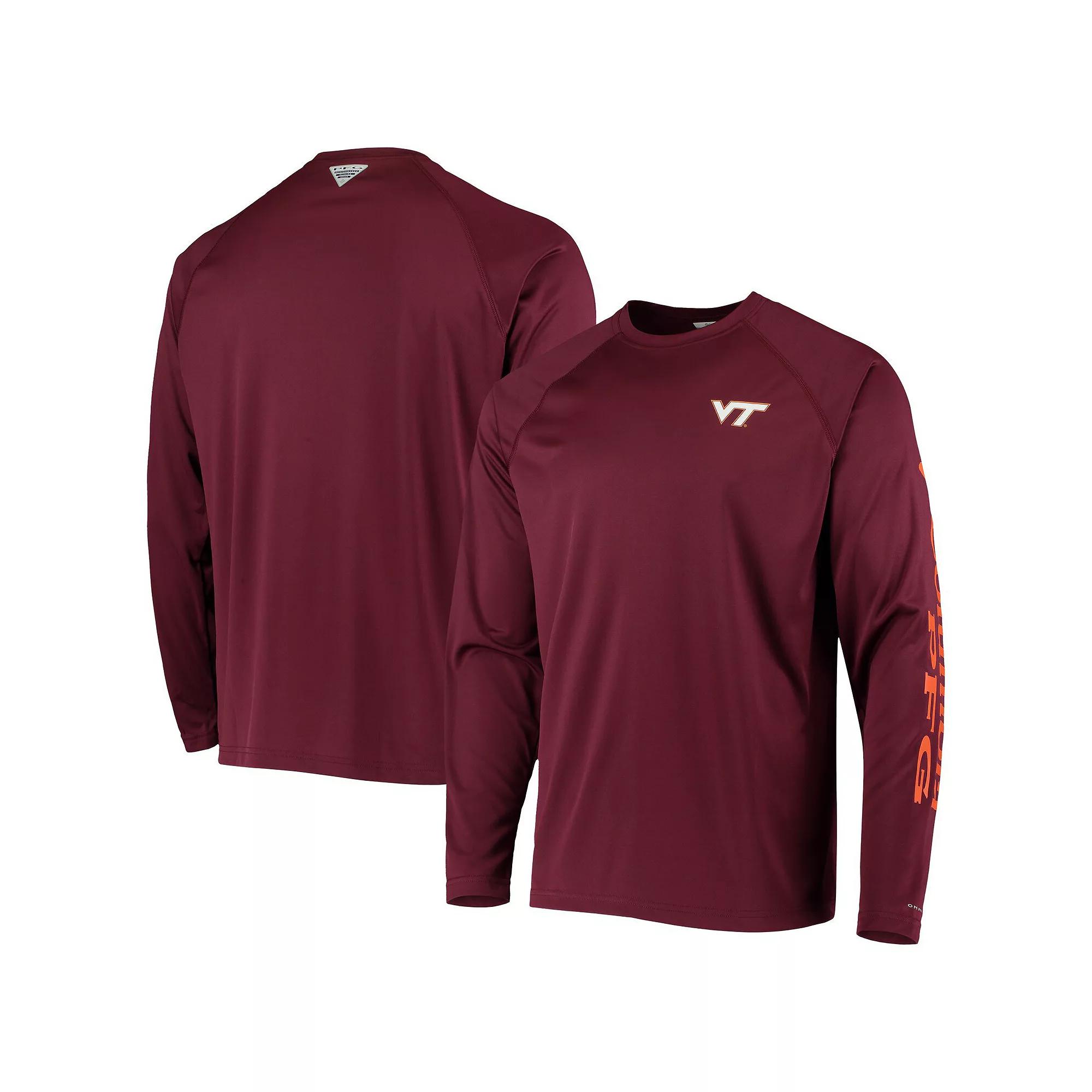 Columbia Mens Collegiate PFG Terminal Tackle Long Sleeve Shirt - Virginia Tech- Product Image