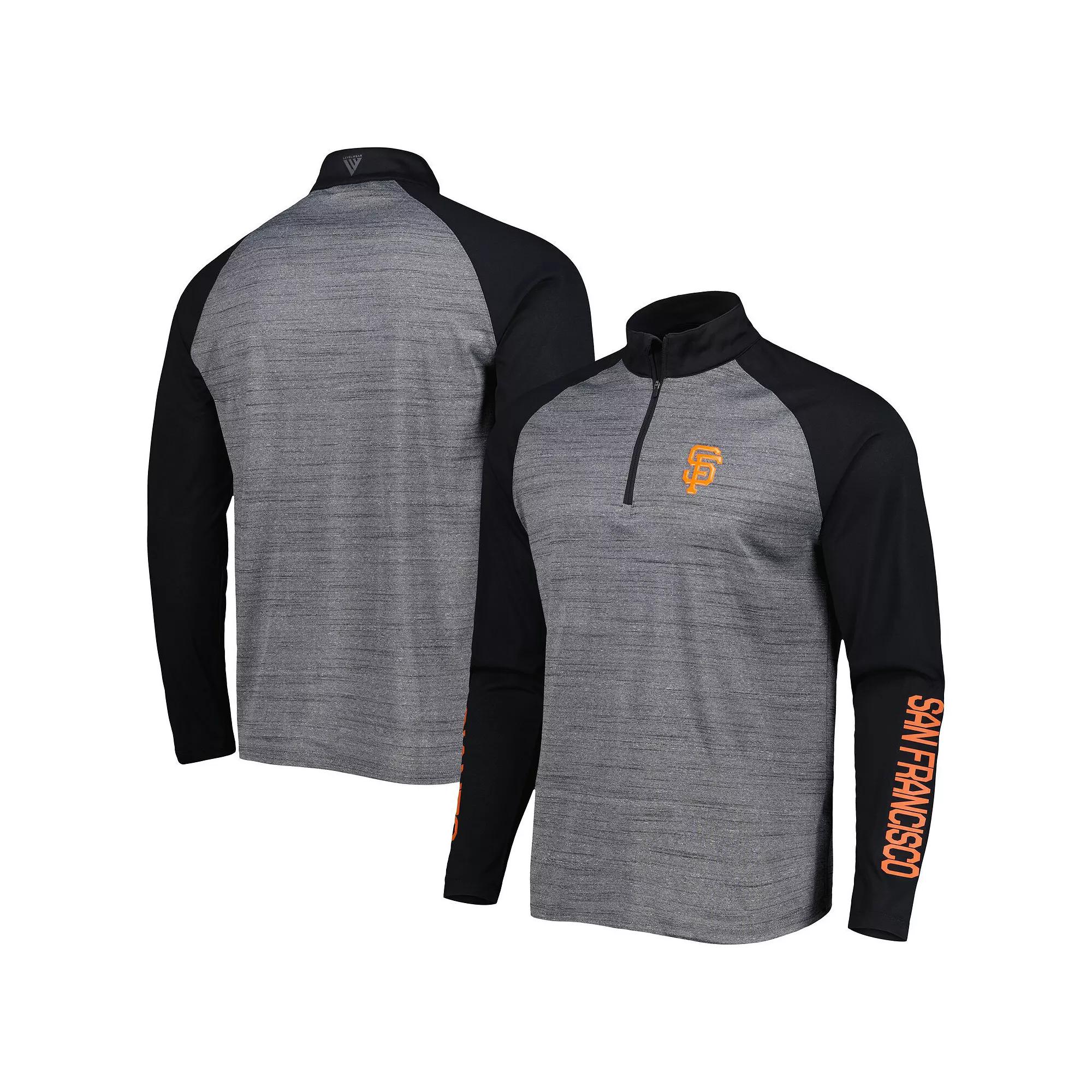 Men's Levelwear Heather Gray San Francisco Giants Vandal Raglan Quarter-Zip Top, Size: Large, Grey Product Image