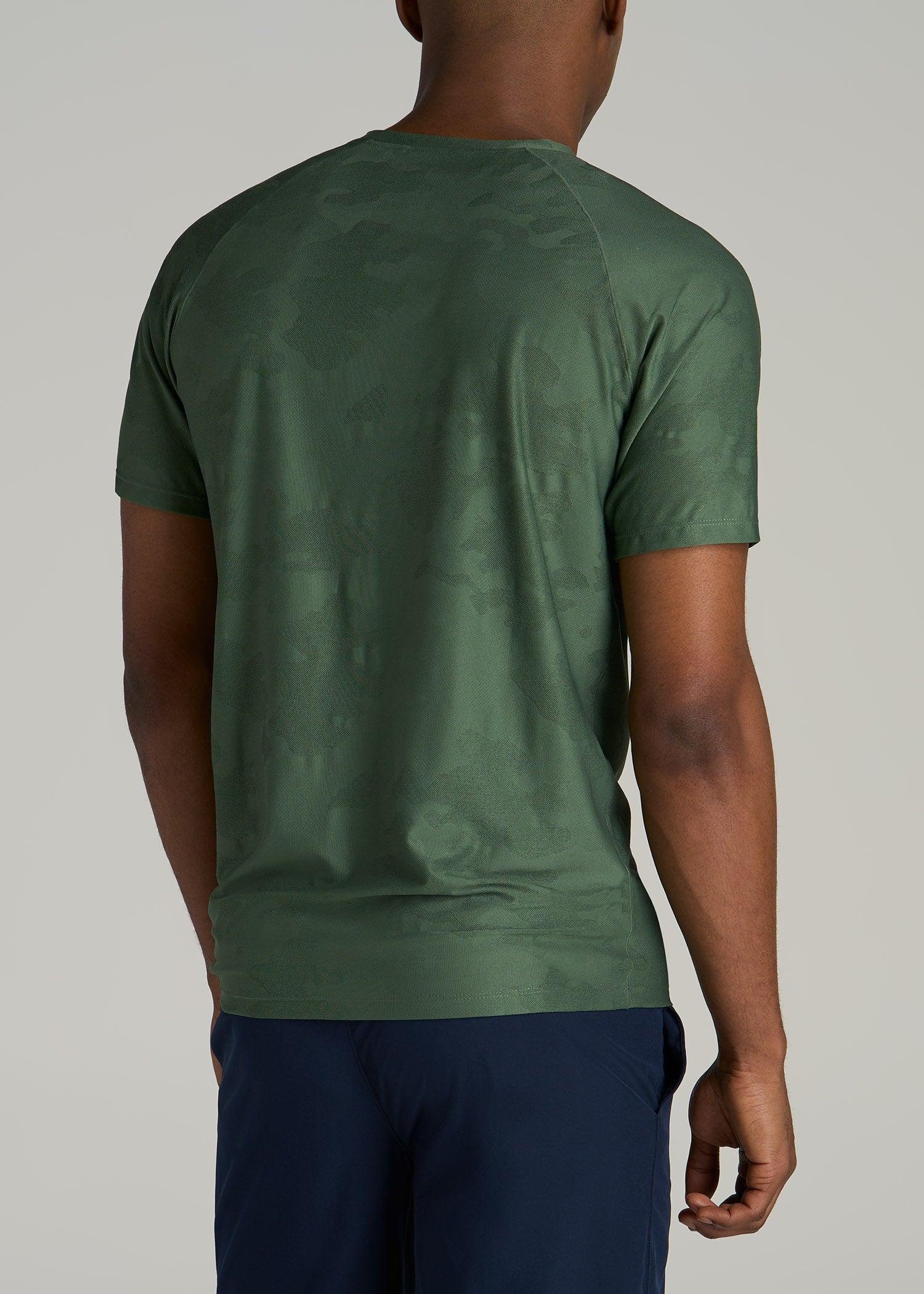 Jacquard Training T-Shirt for Tall Men in Forest Green Male Product Image