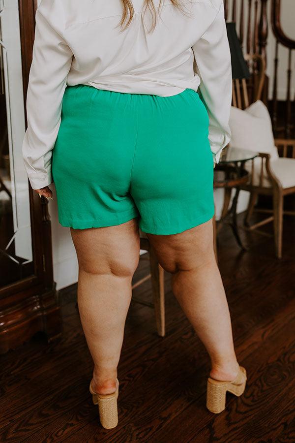Ready To Remix High Waist Shorts In Green Curves Product Image