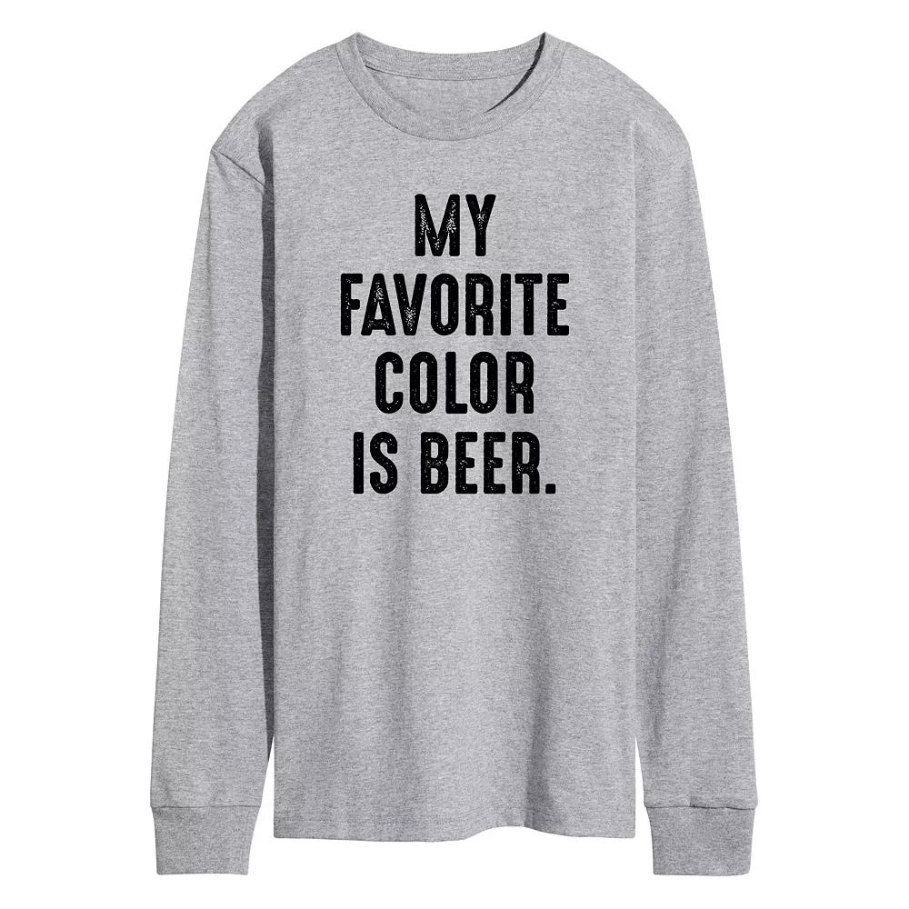 Men's Favorite Color Beer Long Sleeve Graphic Tee,  Product Image