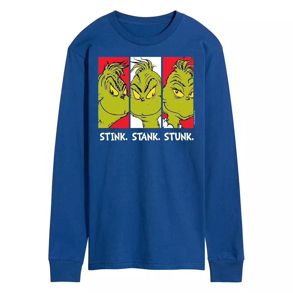 Men's Dr. Seuss Grinch Stink Stank Stunk Long Sleeve Tee,  Product Image
