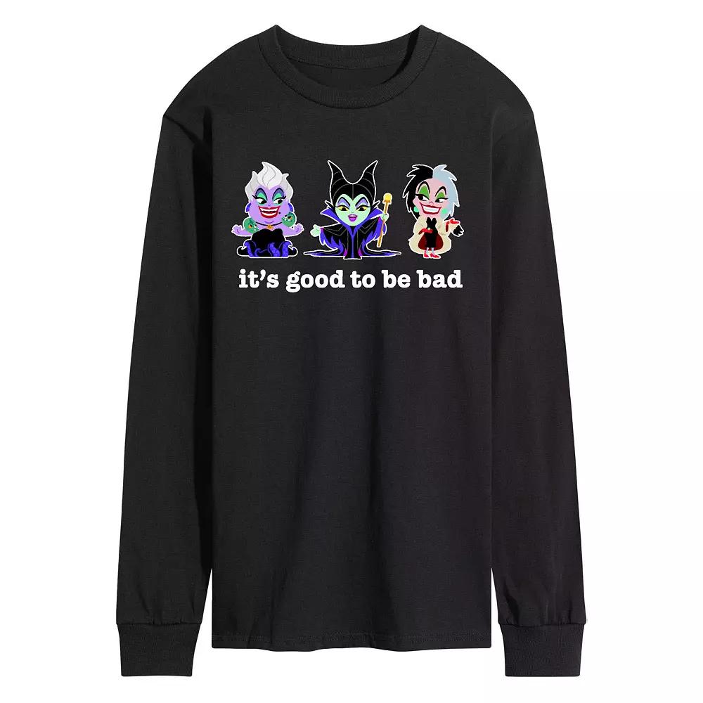 Disney Villains Men's It's Good To Be Bad Long Sleeve Graphic Tee,  Product Image